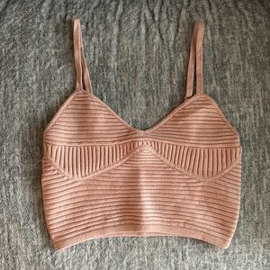 aerie dusty rose ribbed crop top